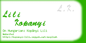 lili kopanyi business card