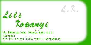 lili kopanyi business card